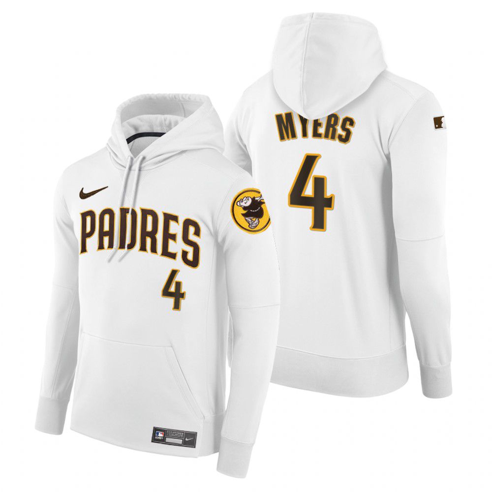 Men Pittsburgh Pirates #4 Myers white home hoodie 2021 MLB Nike Jerseys